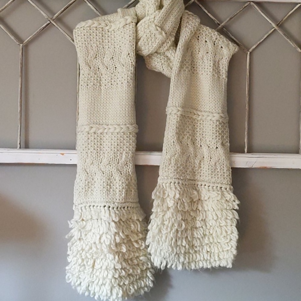 Altar’d State Ivory Cable Knit Scarf - Picture 2 of 5